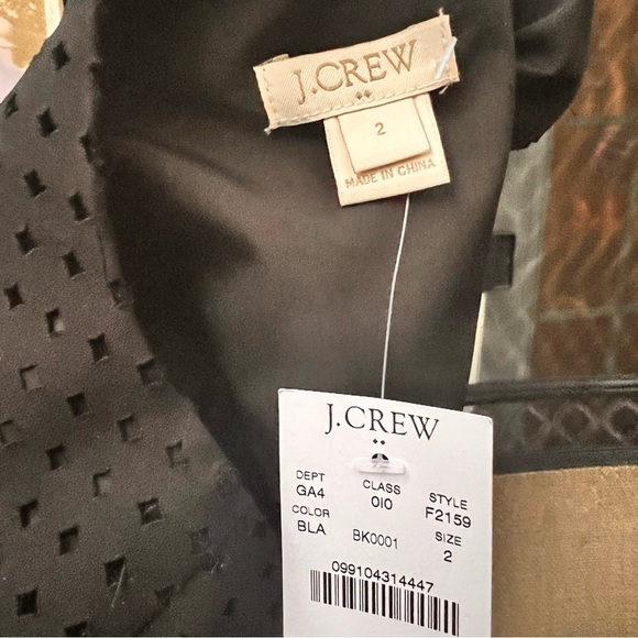 NWT Gorgeous J. Crew Black Midi Dress, Slip On, Size 2, Side Slits, Lined - Picture 5 of 5